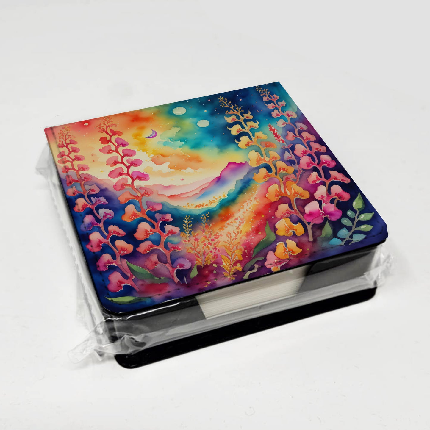 Colorful Snapdragon PU Leather Note Paper Holder