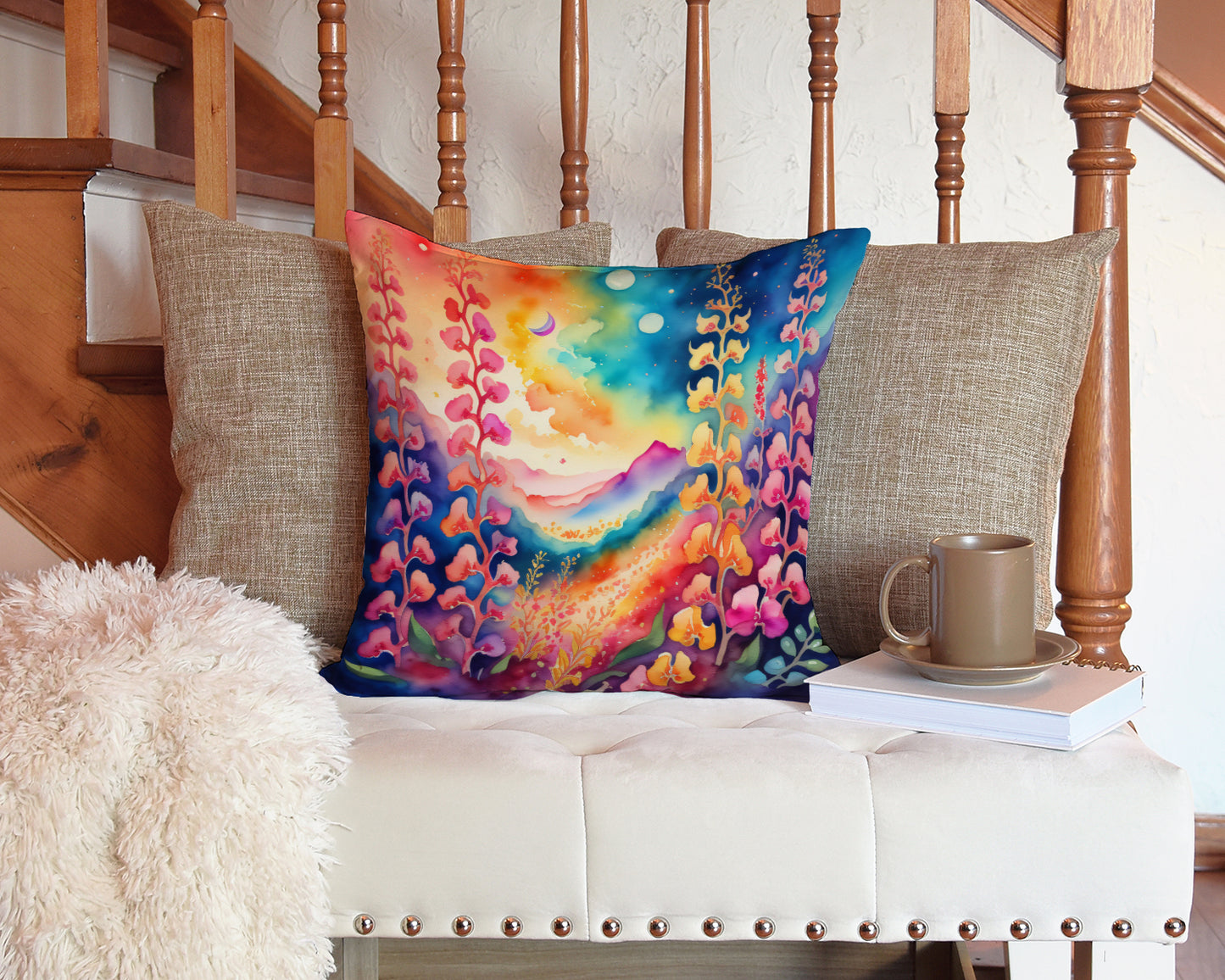 Colorful Snapdragon Throw Pillow