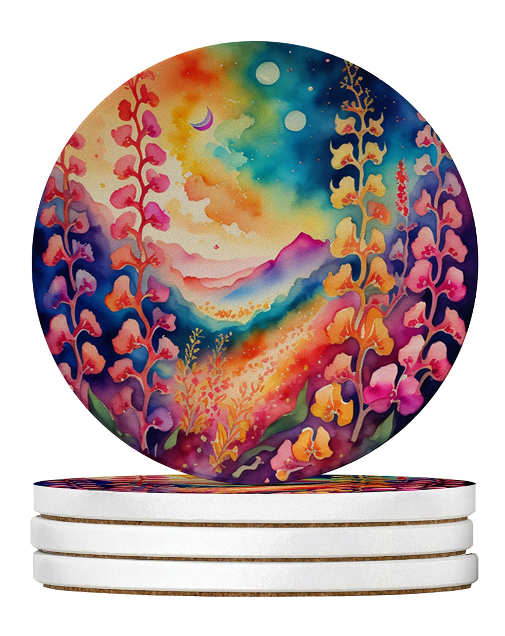 Buy this Colorful Snapdragon Large Sandstone Coasters Pack of 4