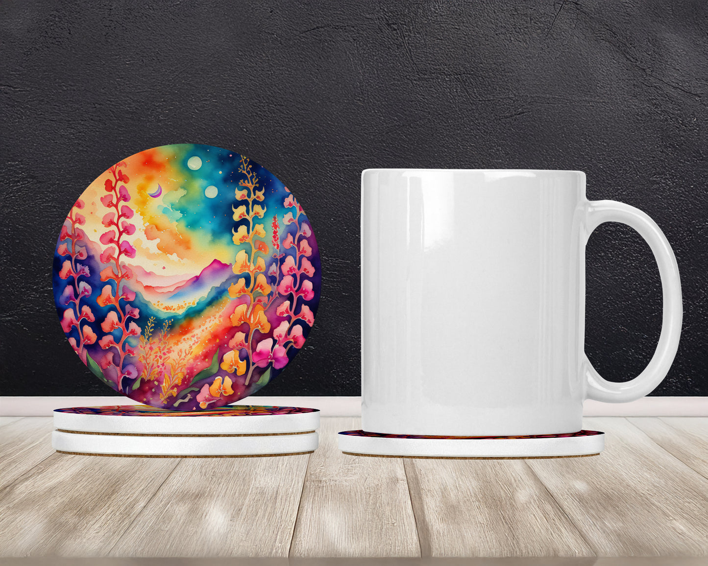 Colorful Snapdragon Large Sandstone Coasters Pack of 4