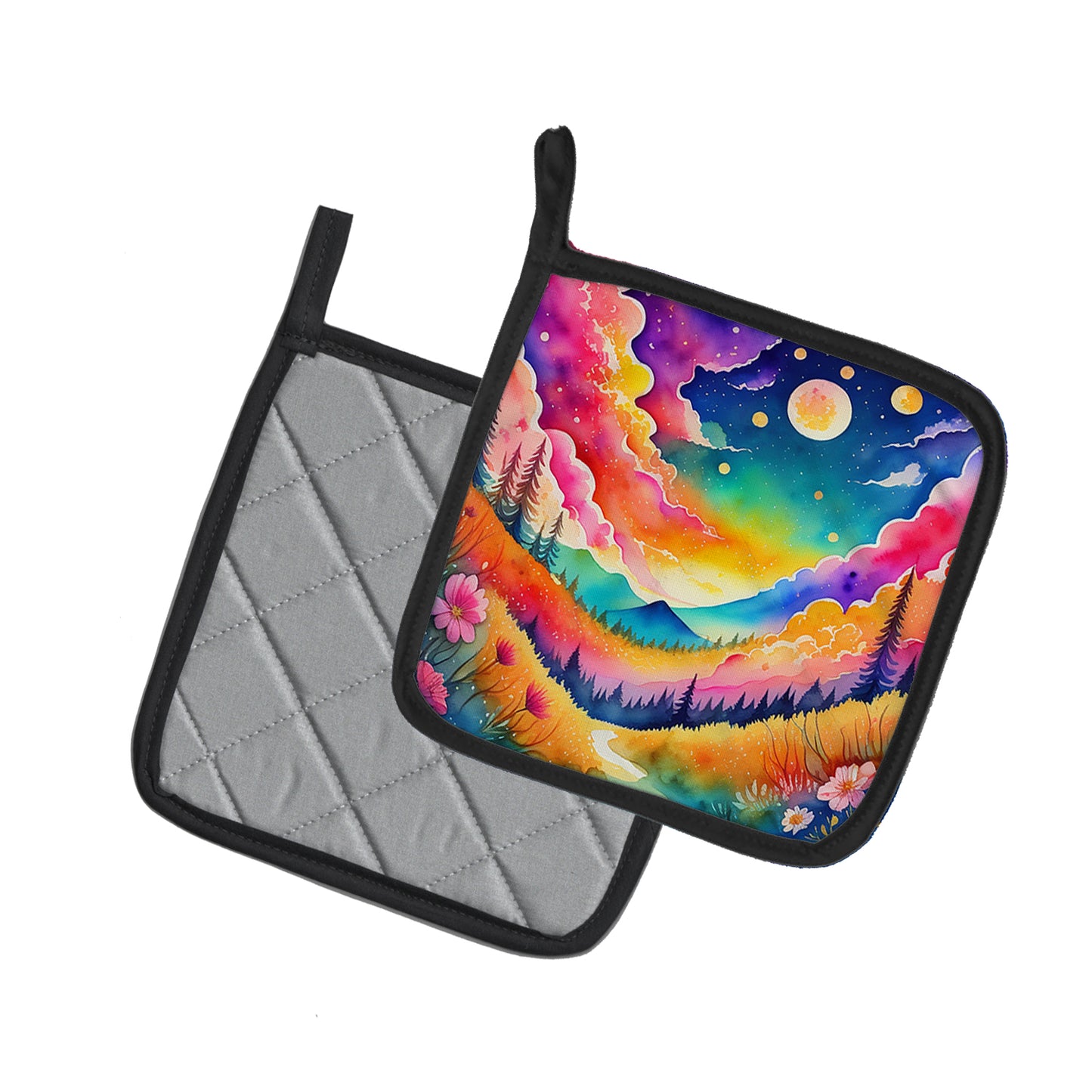 Colorful Stock, or gillyflower Pair of Pot Holders