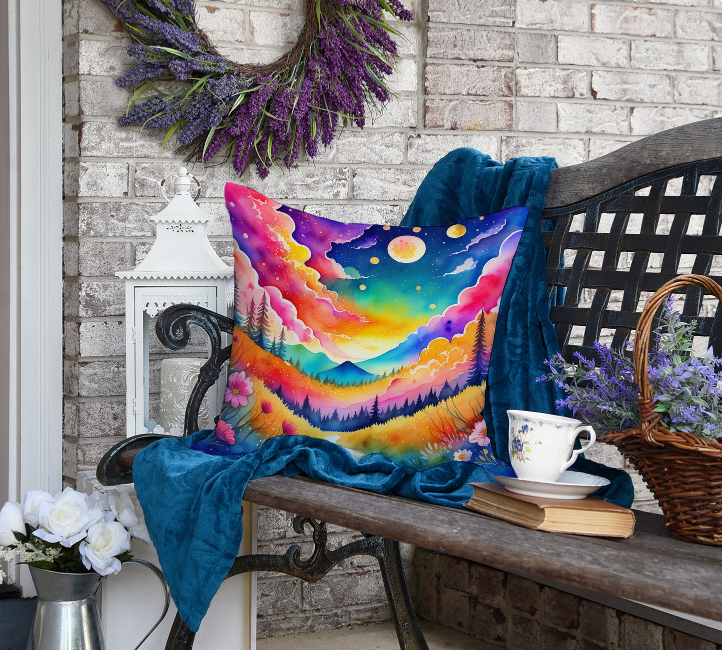 Colorful Stock, or gillyflower Throw Pillow