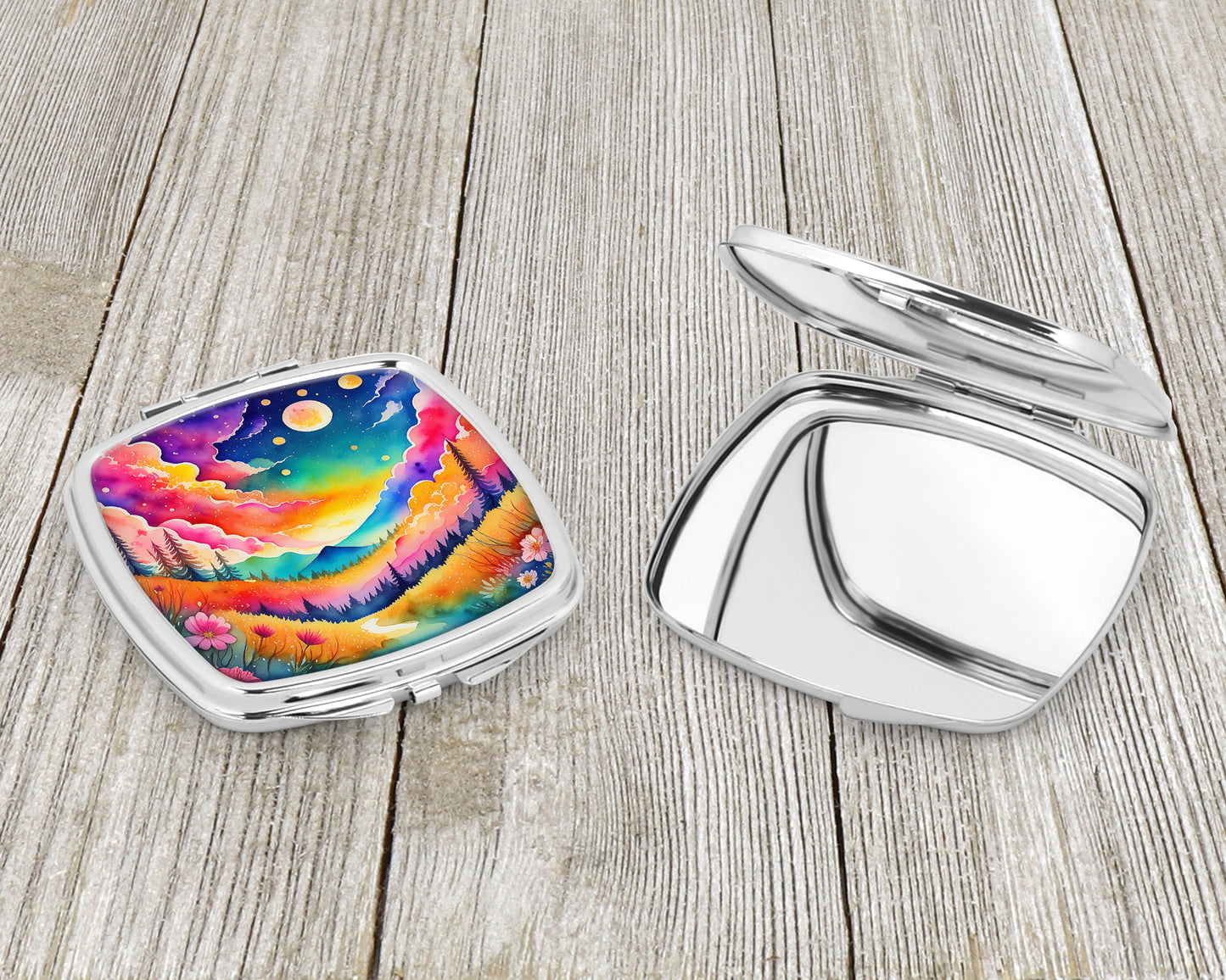 Colorful Stock, or gillyflower Compact Mirror