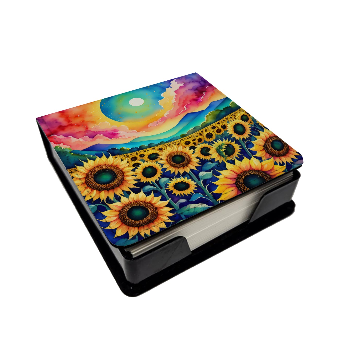 Buy this Colorful Sunflowers PU Leather Note Paper Holder