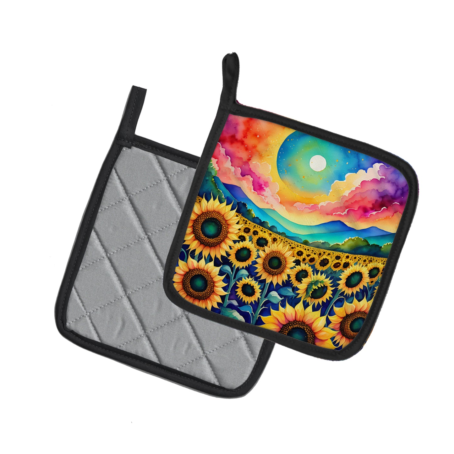 Colorful Sunflowers Pair of Pot Holders