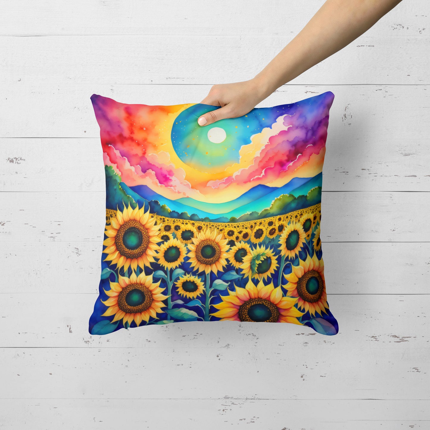 Colorful Sunflowers Throw Pillow