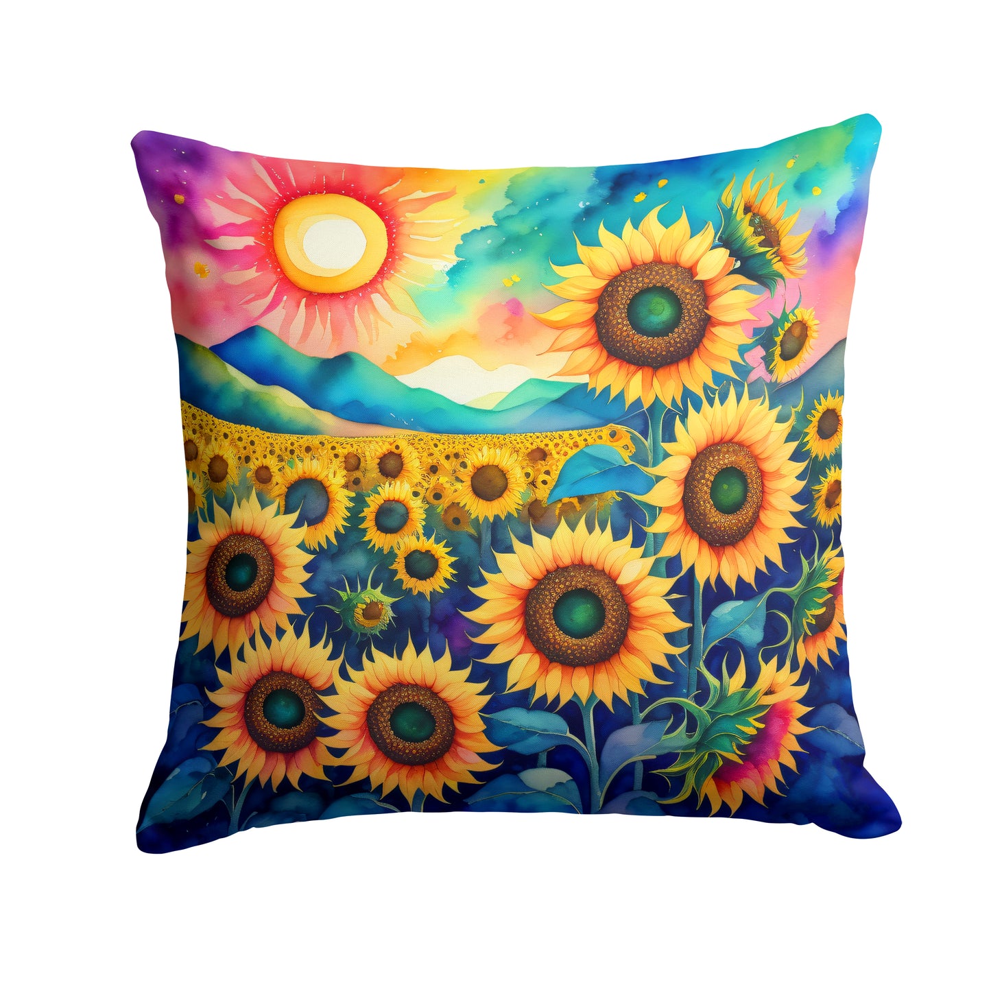 Buy this Colorful Sunflowers Throw Pillow