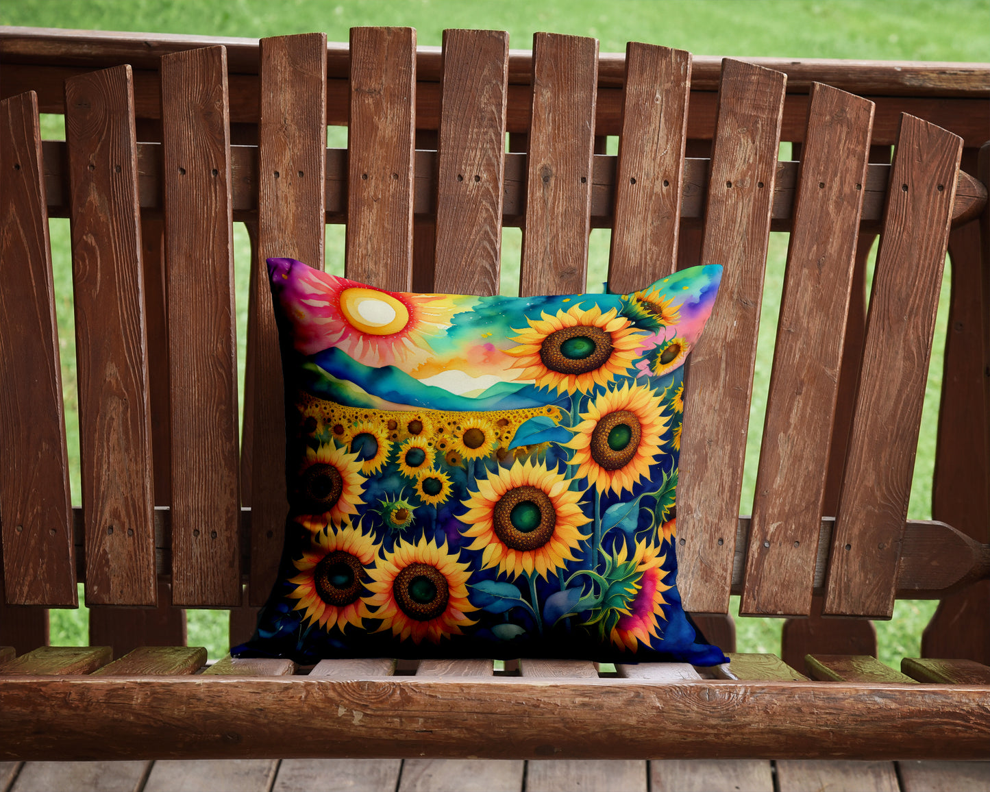 Colorful Sunflowers Throw Pillow