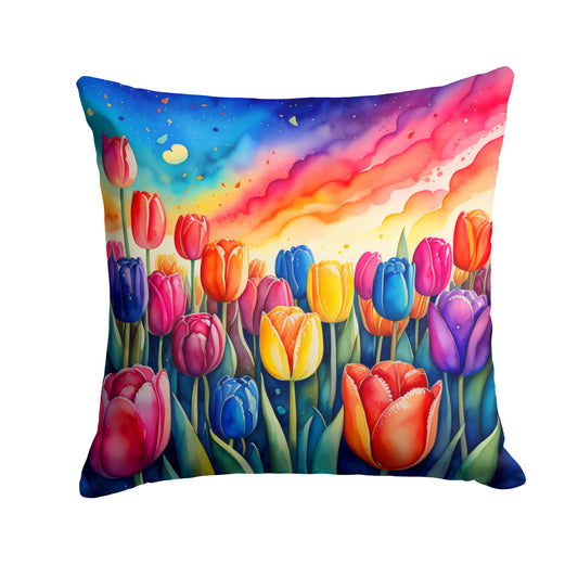 Buy this Colorful Tulips Throw Pillow