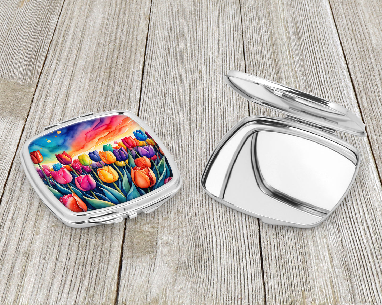 Colorful Tulips Compact Mirror