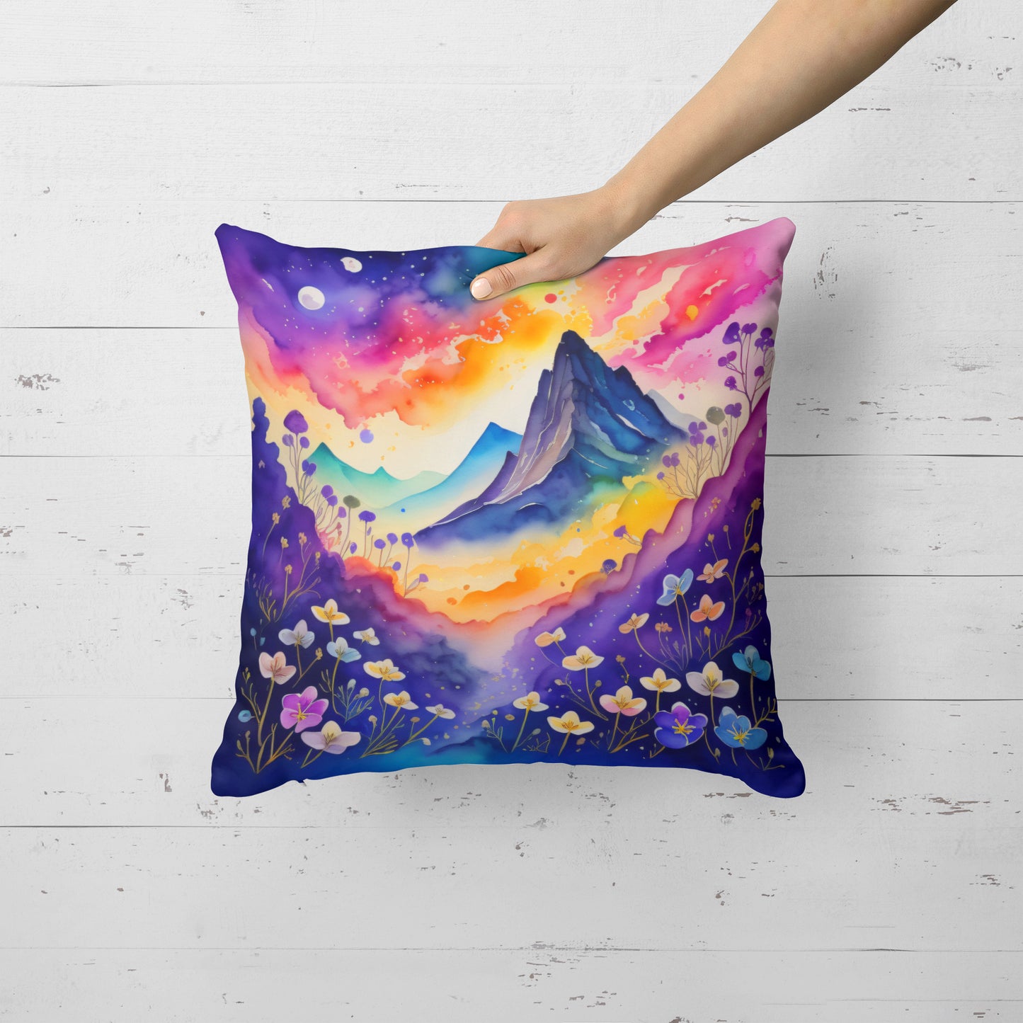 Colorful Violets Throw Pillow