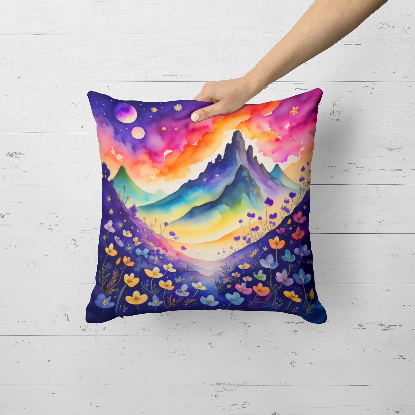 Colorful Violets Throw Pillow