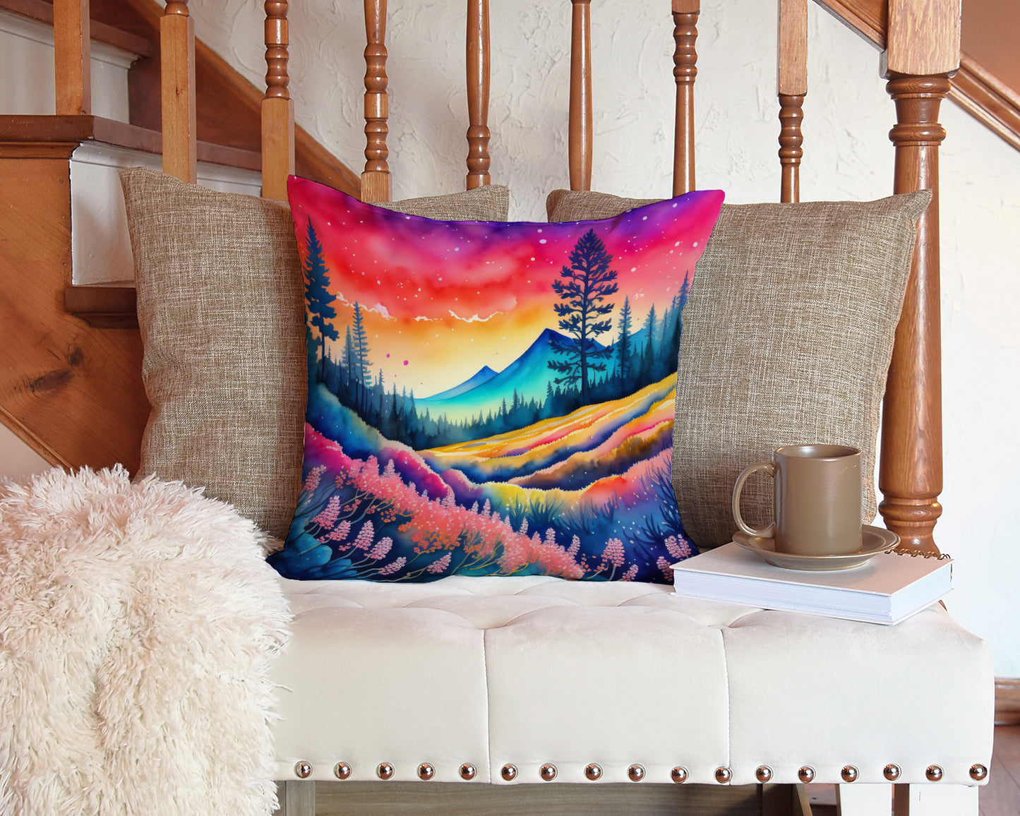 Colorful Yarrow Throw Pillow