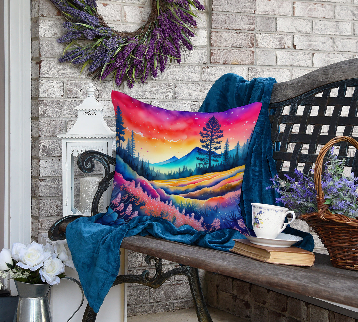 Colorful Yarrow Throw Pillow