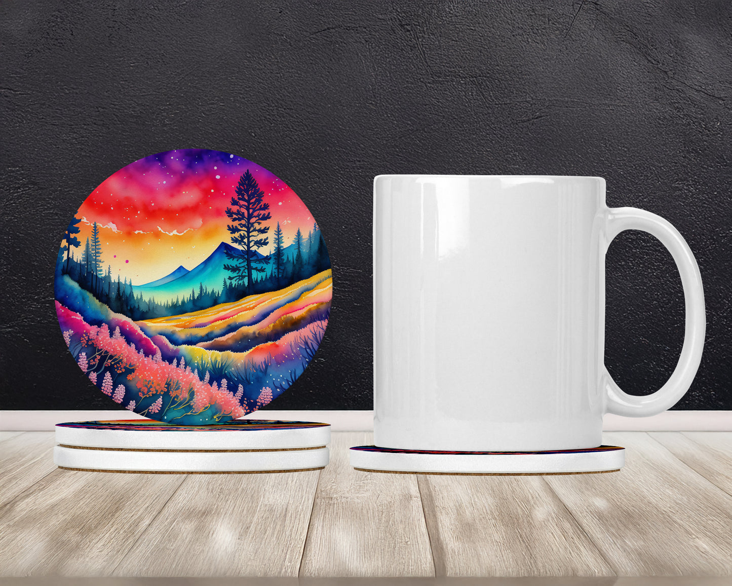 Colorful Yarrow Large Sandstone Coasters Pack of 4