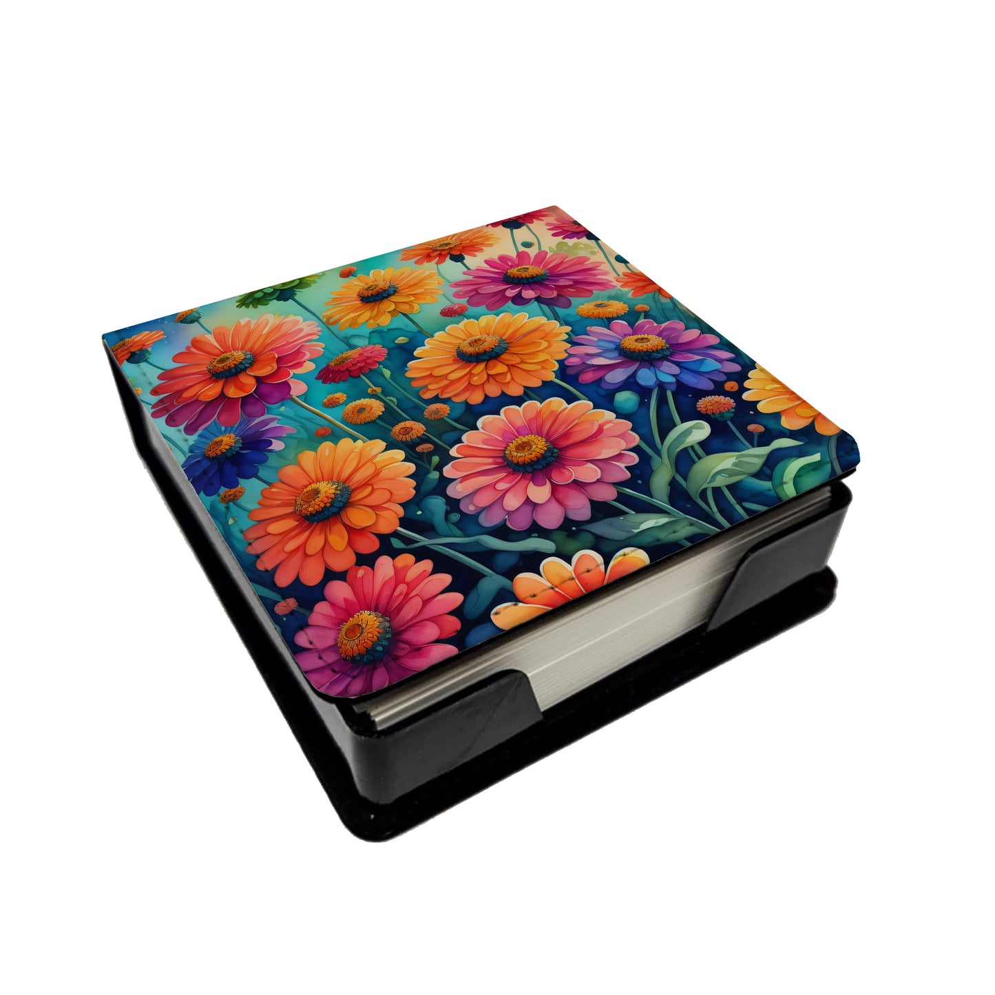 Buy this Colorful Zinnias PU Leather Note Paper Holder