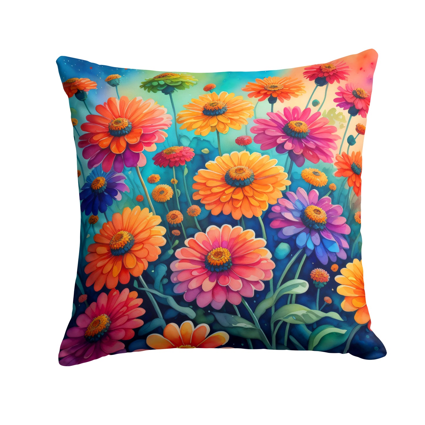 Buy this Colorful Zinnias Throw Pillow