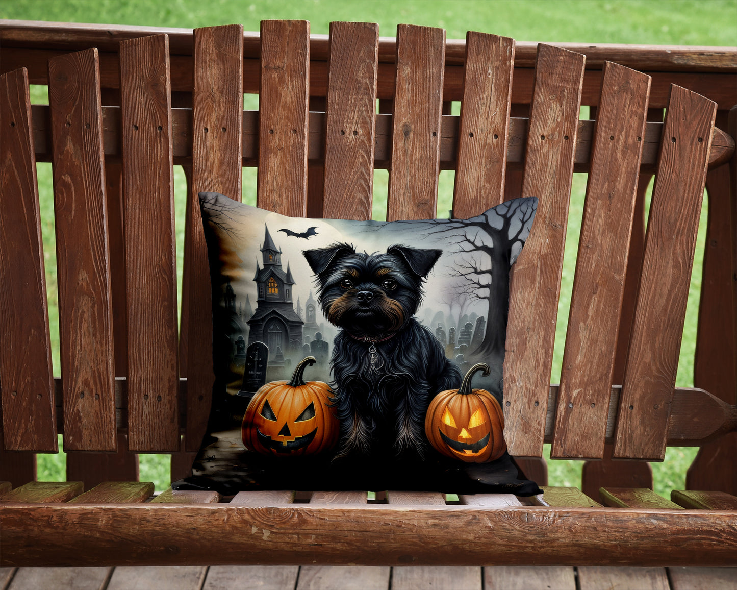 Affenpinscher Spooky Halloween Throw Pillow