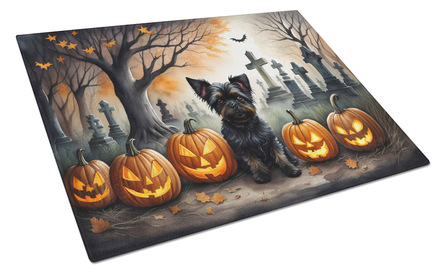 Buy this Affenpinscher Spooky Halloween Glass Cutting Board