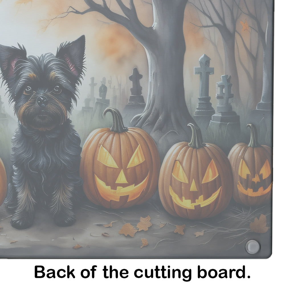 Affenpinscher Spooky Halloween Glass Cutting Board