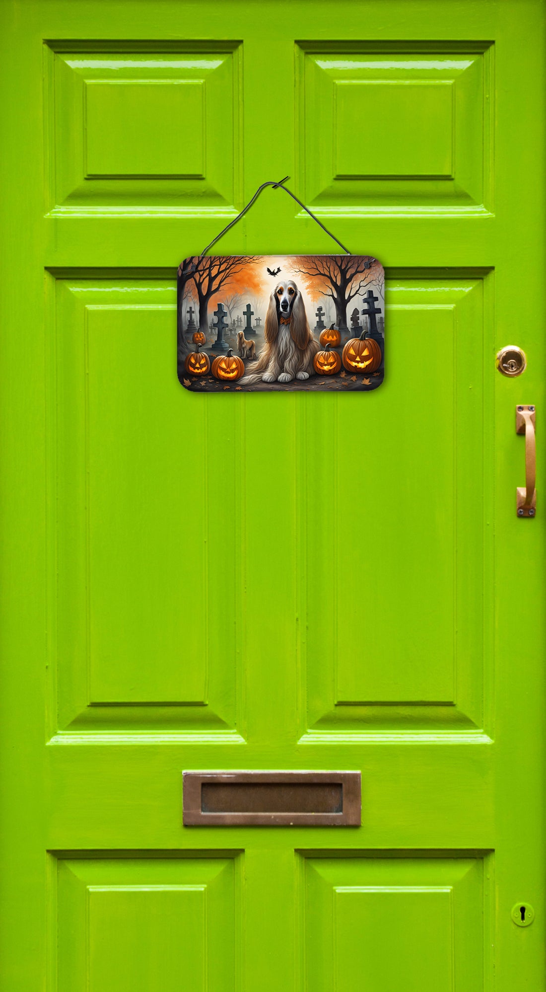 Afghan Hound Spooky Halloween Wall or Door Hanging Prints