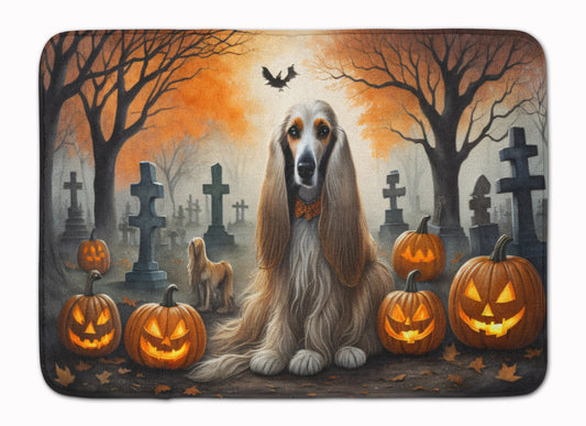 Buy this Afghan Hound Spooky Halloween Memory Foam Kitchen Mat