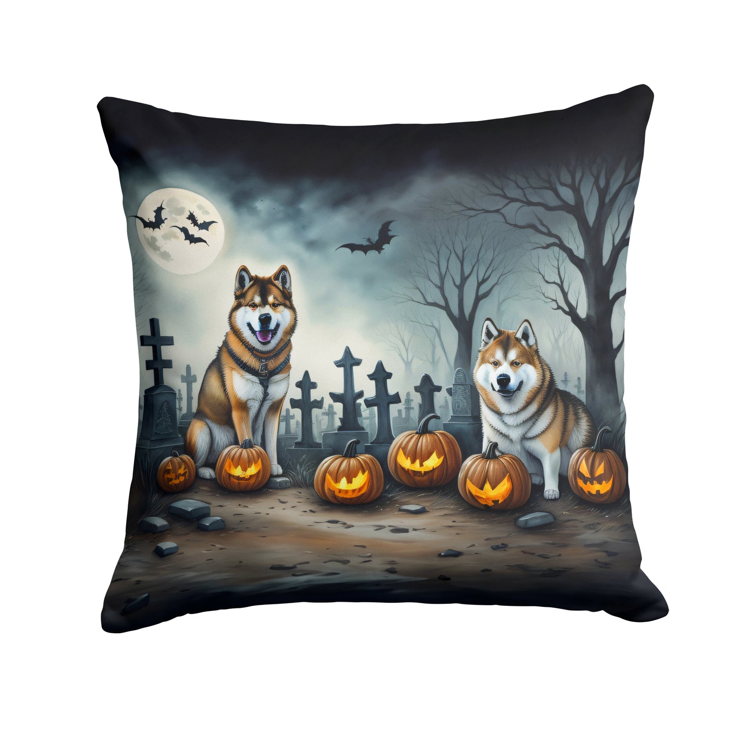 Buy this Akita Spooky Halloween Throw Pillow