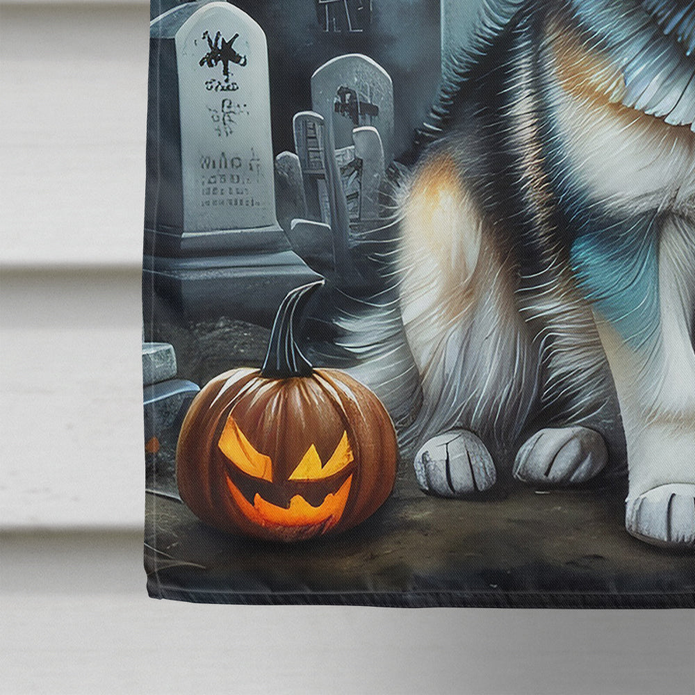 Alaskan Malamute Spooky Halloween House Flag