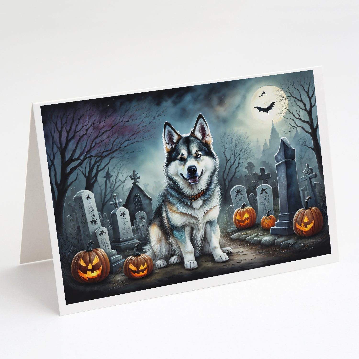 Buy this Alaskan Malamute Spooky Halloween Greeting Cards Pack of 8