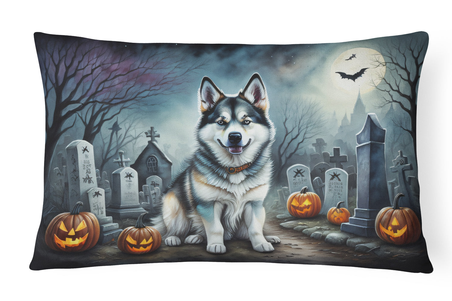 Buy this Alaskan Malamute Spooky Halloween Throw Pillow