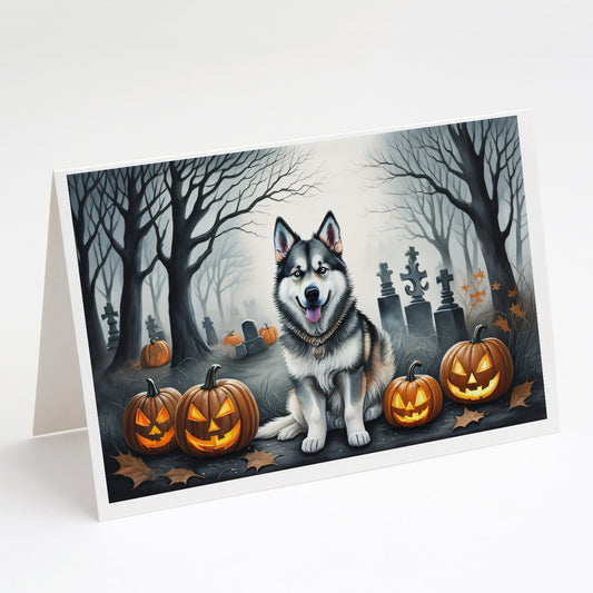 Buy this Alaskan Malamute Spooky Halloween Greeting Cards Pack of 8