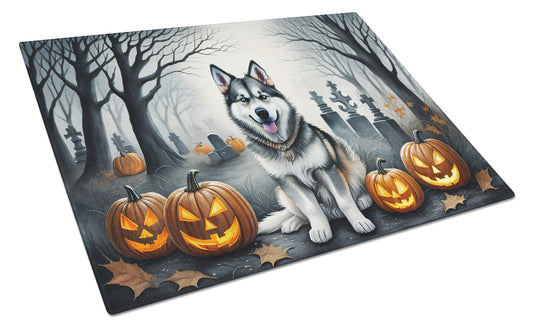 Buy this Alaskan Malamute Spooky Halloween Glass Cutting Board