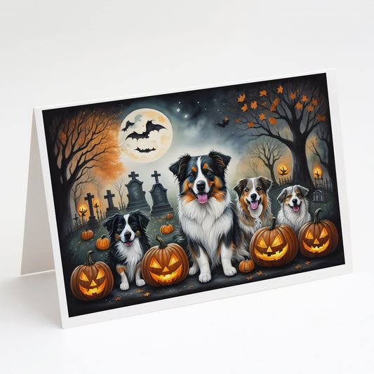 Buy this Australian Shepherd Spooky Halloween Greeting Cards Pack of 8