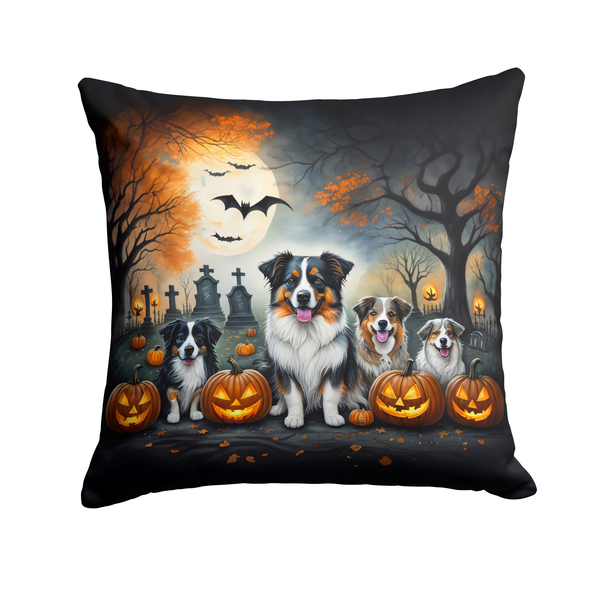 Buy this Australian Shepherd Spooky Halloween Throw Pillow