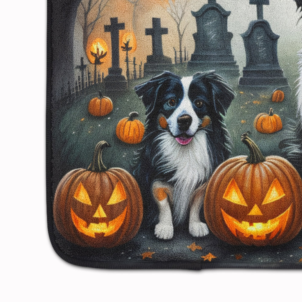 Australian Shepherd Spooky Halloween Memory Foam Kitchen Mat