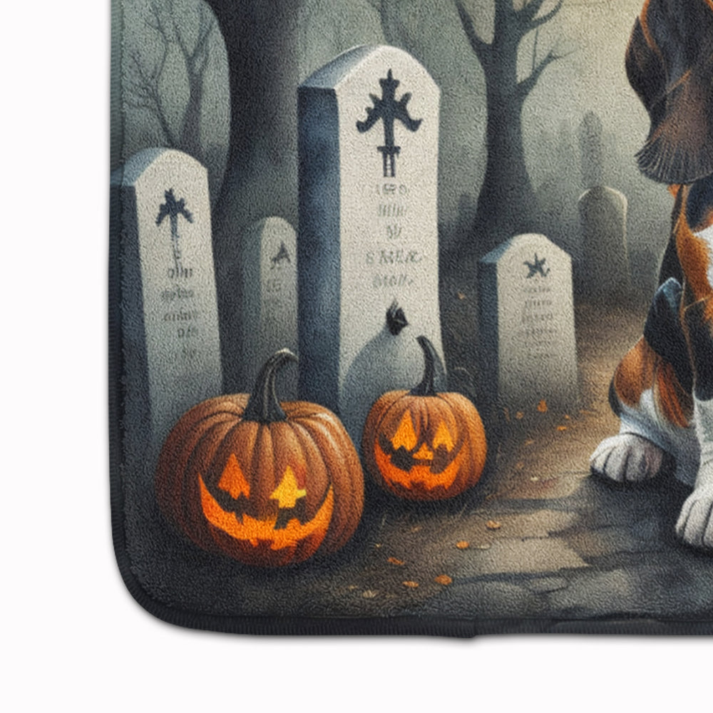 Basset Hound Spooky Halloween Memory Foam Kitchen Mat