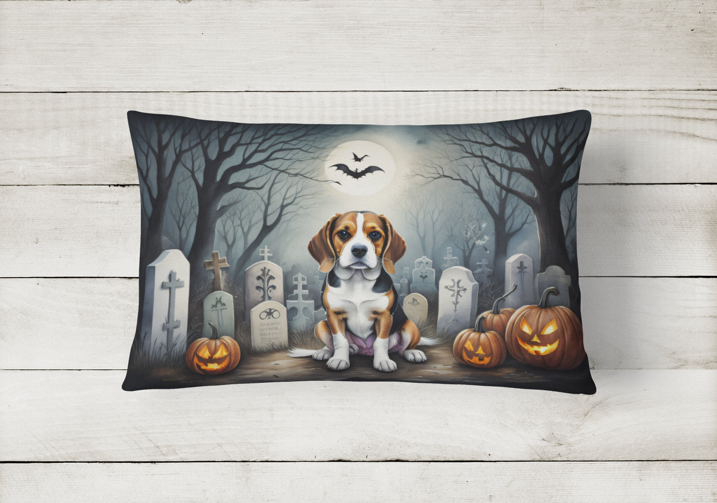 Beagle Spooky Halloween Throw Pillow