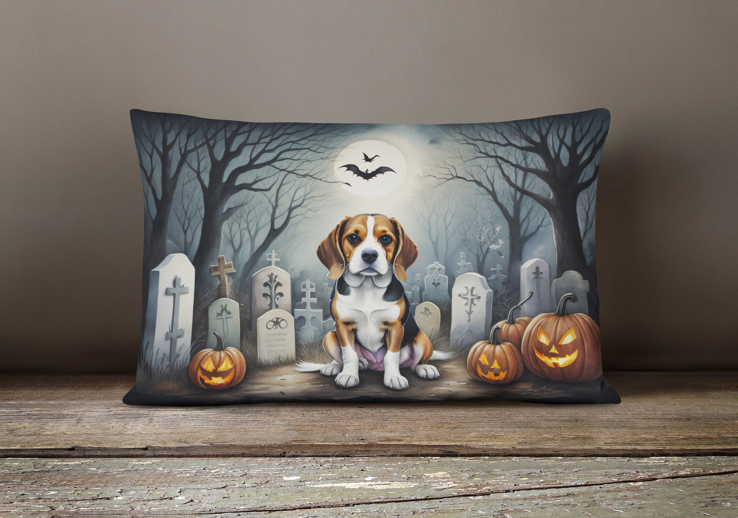 Beagle Spooky Halloween Throw Pillow