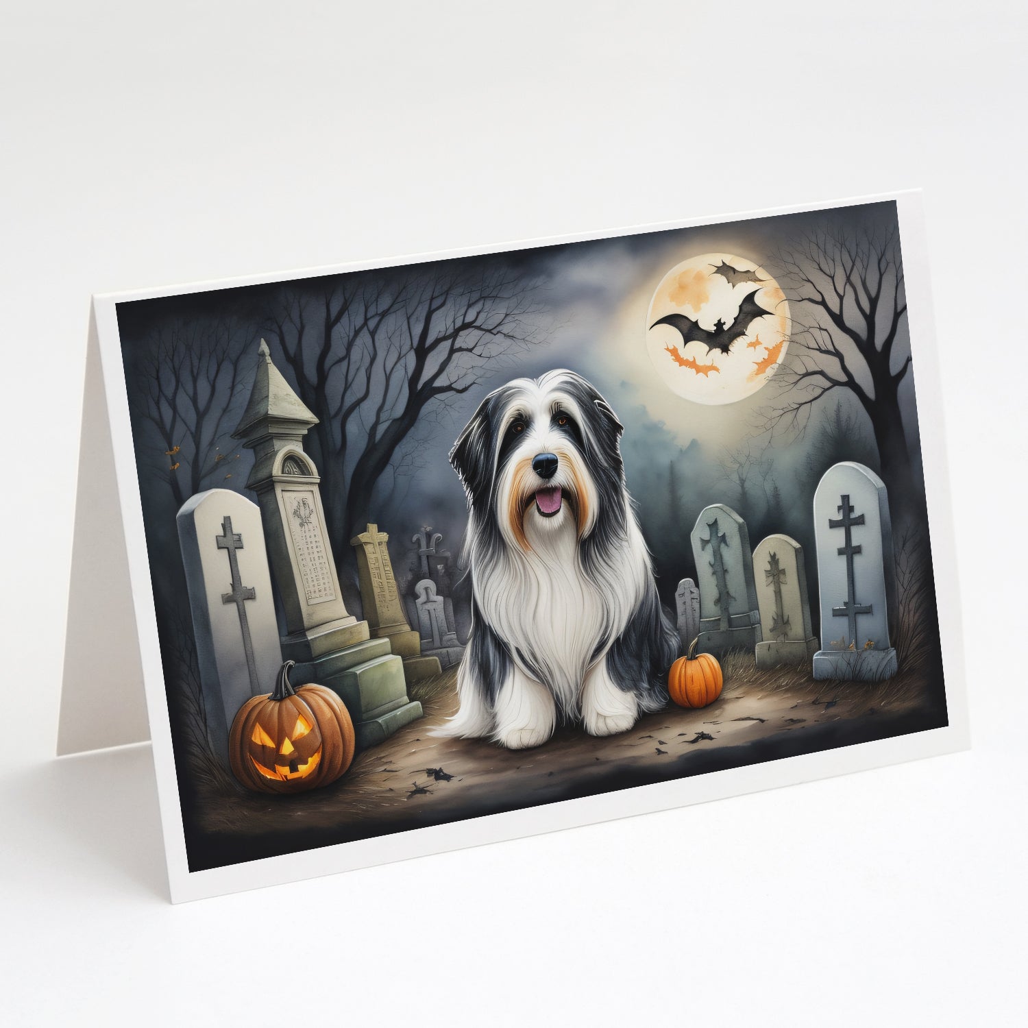 Buy this Bearded Collie Spooky Halloween Greeting Cards Pack of 8