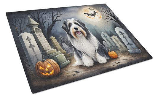 Buy this Bearded Collie Spooky Halloween Glass Cutting Board