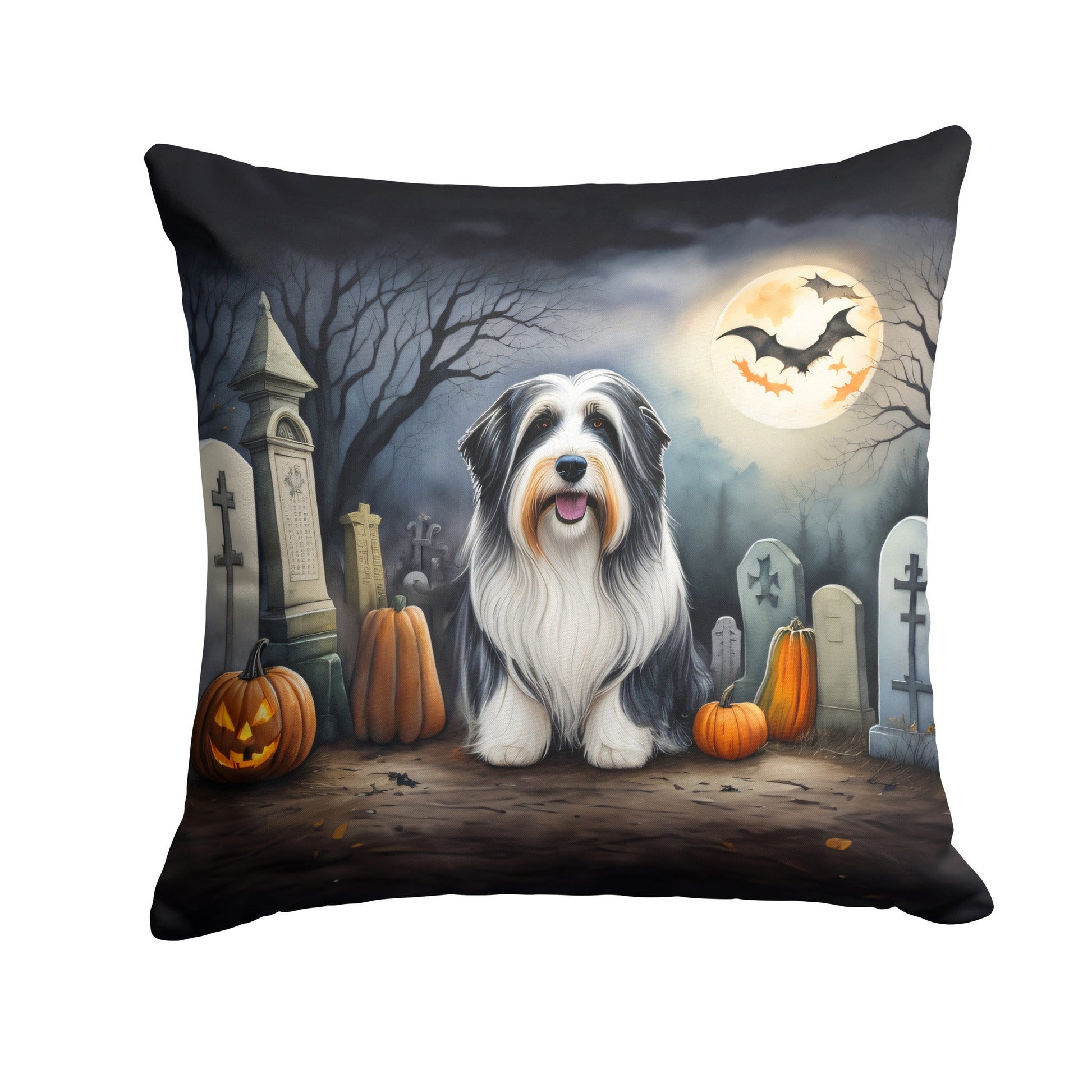 Buy this Bearded Collie Spooky Halloween Throw Pillow