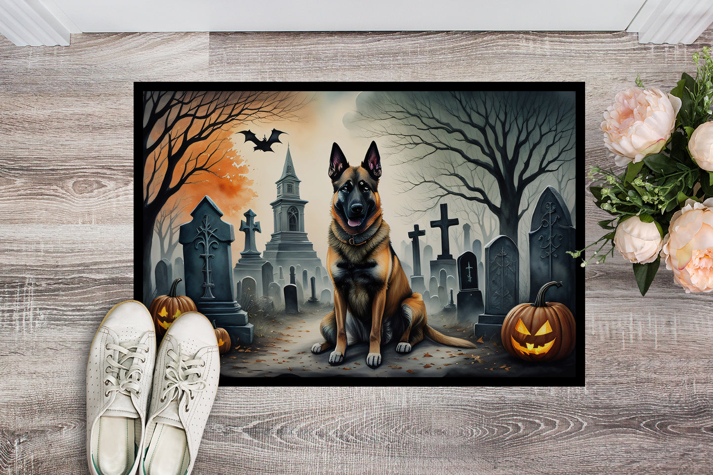 Belgian Malinois Spooky Halloween Doormat