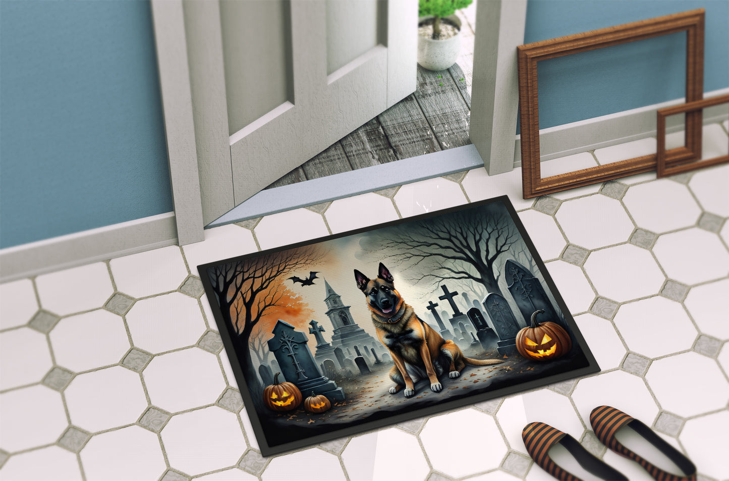 Belgian Malinois Spooky Halloween Doormat