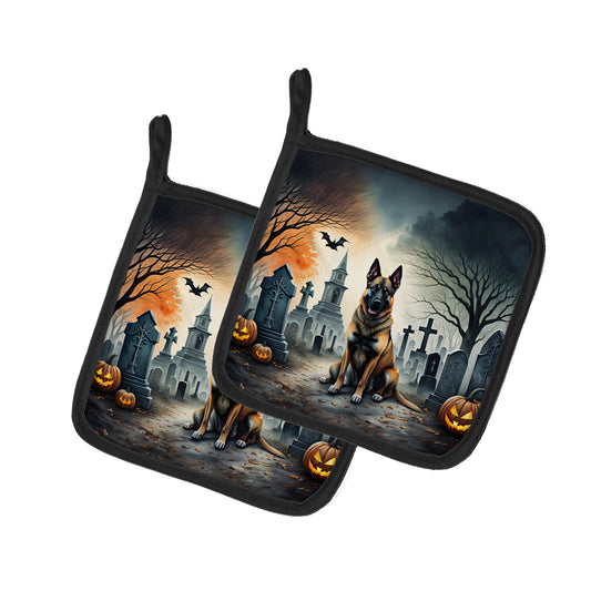 Buy this Belgian Malinois Spooky Halloween Pair of Pot Holders