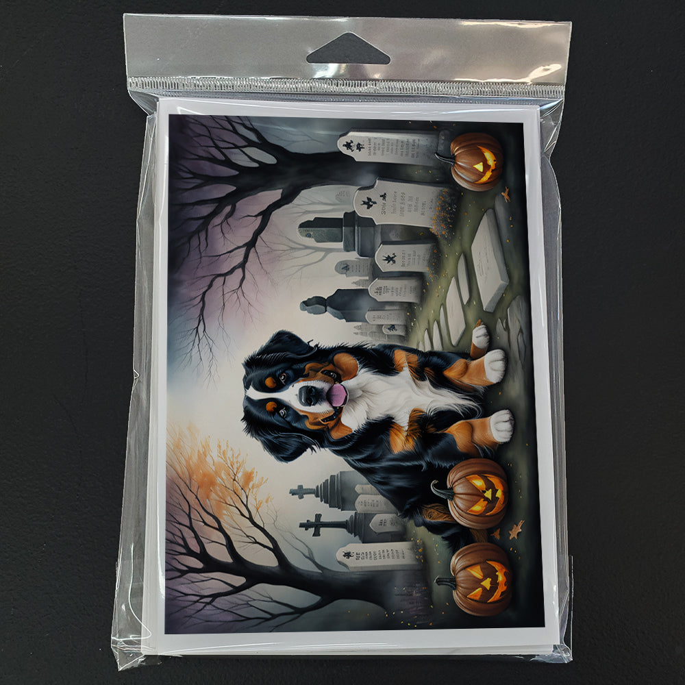 Bernese Mountain Dog Spooky Halloween Greeting Cards Pack of 8