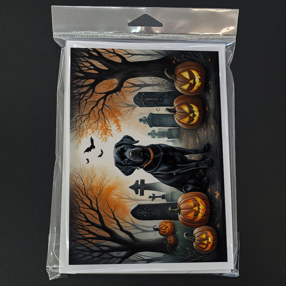 Black Labrador Retriever Spooky Halloween Greeting Cards Pack of 8