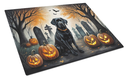 Buy this Black Labrador Retriever Spooky Halloween Glass Cutting Board