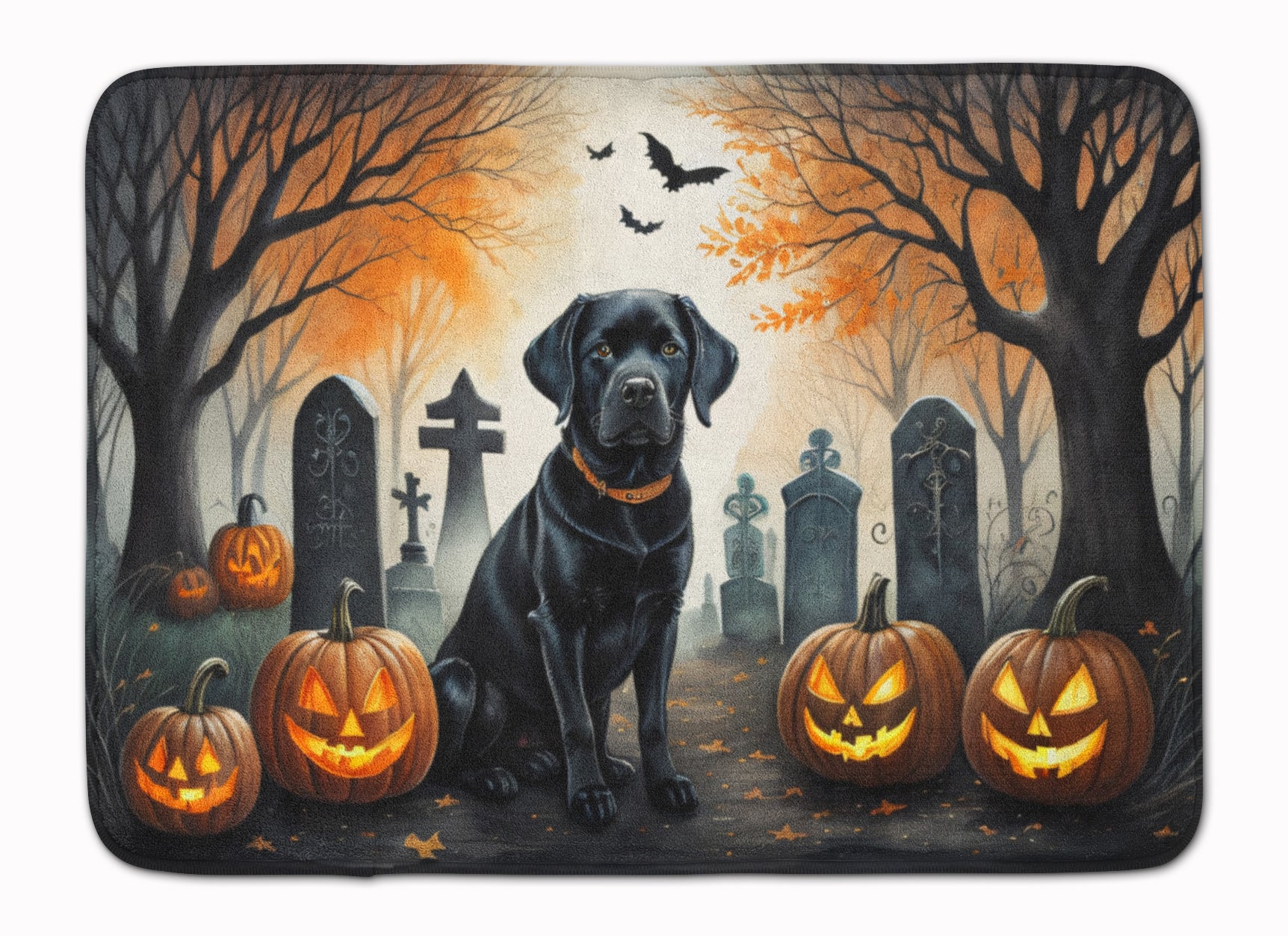 Buy this Black Labrador Retriever Spooky Halloween Memory Foam Kitchen Mat