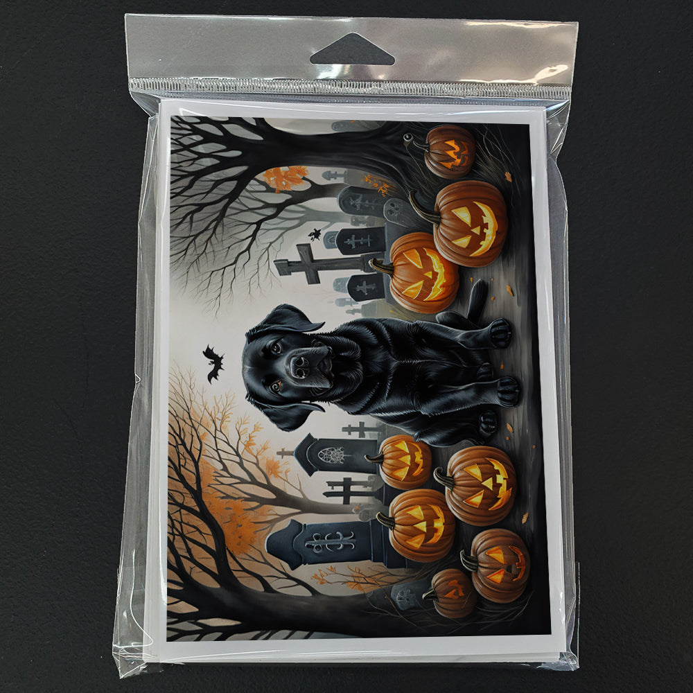 Black Labrador Retriever Spooky Halloween Greeting Cards Pack of 8