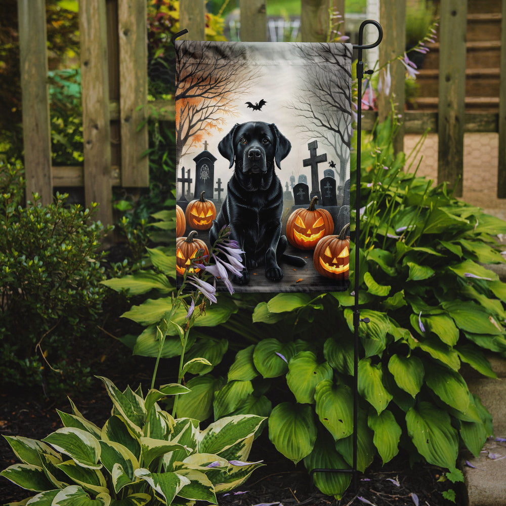 Black Labrador Retriever Spooky Halloween Garden Flag